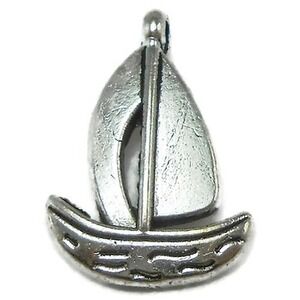 10pcs Sailboat Charms silver tone‎ metal boat nautical